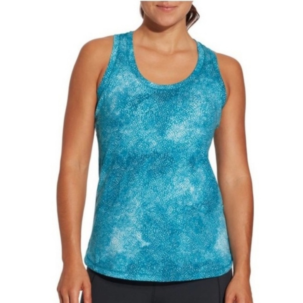 Calia Everyday Allover Dot Deep Turquoise Printed Tank